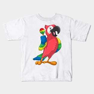 Parrot at Music with Maracas Kids T-Shirt